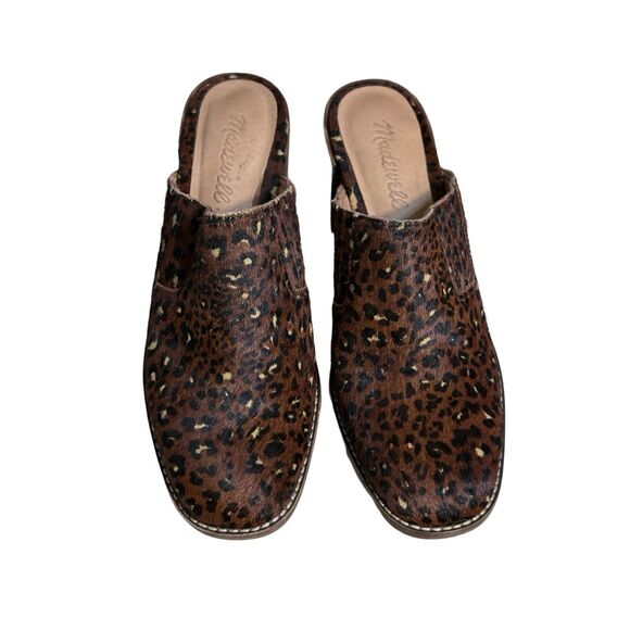 New Madewell The Carey Mule in Painted Leopard Calf Hair Women’s Slip On Shoes - Picture 3 of 14